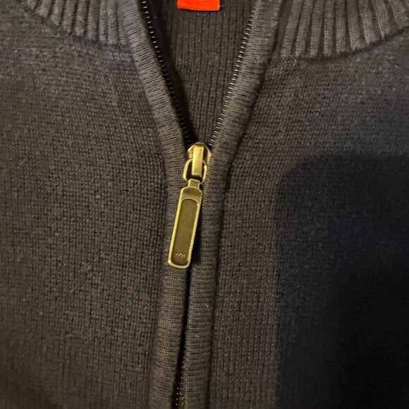 Vintage Mossimo Y2K Zip Up Sweater L Navy Blue  2000s grunge‎ - Picture 4 of 10